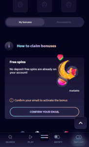 21Bit Casino verification screenshot