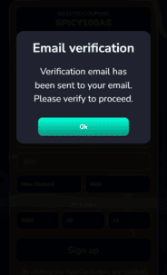 Asgard Casino verification screenshot