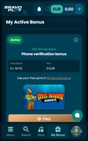 Bravoplay Casino Activation Screenshot
