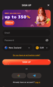 Iris Casino Reg Screen