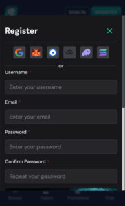 BetFourU Casino Registration screenshot