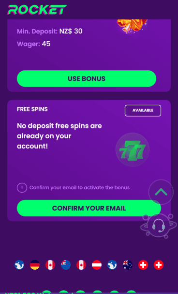casinorocket verification screenshot