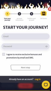 HellSpin Casino Login Screen
