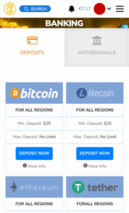JacksPay Casino Deposit Screenshot