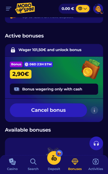 morospin casino win screenshot