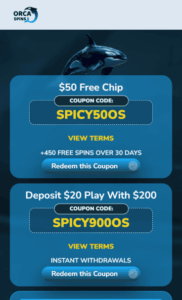 orcaspins_casino_promo_screenshot Orca Spins Casino promo code screenshot