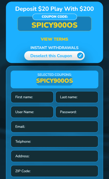 Orca Spins Casino welcome bonus screenshot