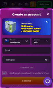 Slotrave Casino registration screenshot