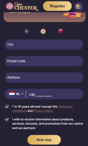 Spinchester Casino profile screenshot