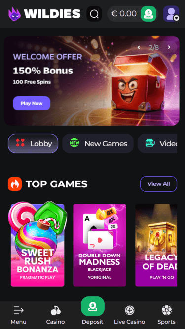 Wildies Casino Bonus Banner