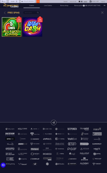 HornetBet Casino NDB Screenshot