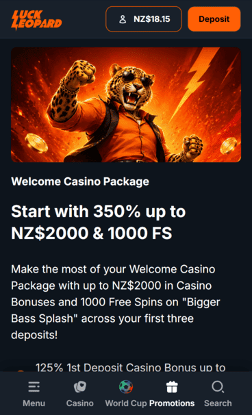 LuckLeopard Casino WB Screenshot