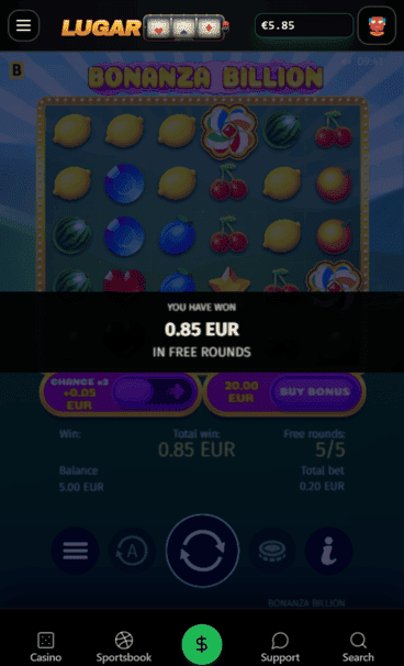 LugarBet Casino win Screenshot
