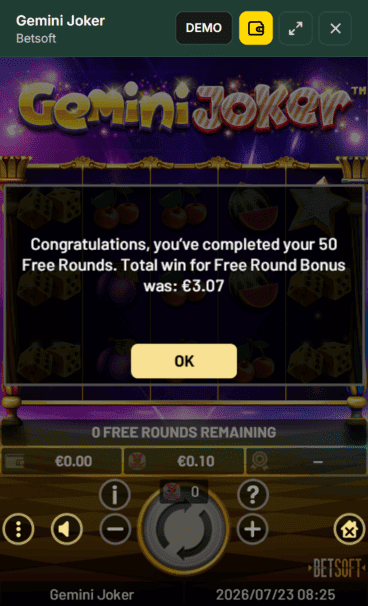 SpinStag Casino Win Screenshot
