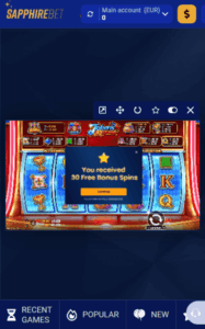 sapphirebet_casino_fs_screenshot SapphireBet Casino: 30 Free Spins No Deposit Bonus – Exclusive Offer