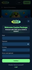 LoloCasino Signup