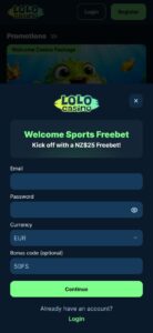 LoloCasino Enter Bonus Code