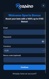 rcasino reg screenshot