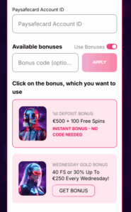 Run4Win Casino welcome bonus screenshot