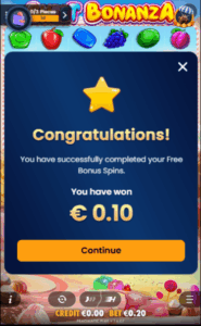 Bison Casino win screenshot