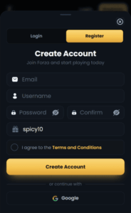 forzabet_casino_signup_screenshot Forza.Bet Casino sign up screenshot
