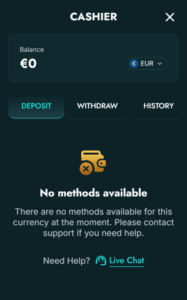 gluckbet casino payments screenshot